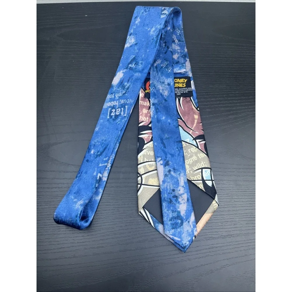 Rare 1995‎ Angry Taz Tasmanian Devil Blue Silk Tie Looney Tunes 58